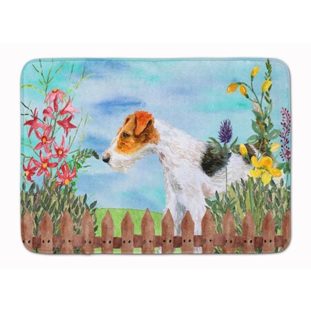 Carolines Treasures Fox Terrier Spring Machine Washable Memory Foam Mat CK1212RUG